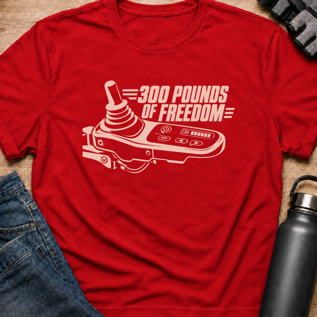 Printify T-Shirt Red / S 300 lbs Of Freedom T-Shirt 300 lbs Of Freedom T-Shirt