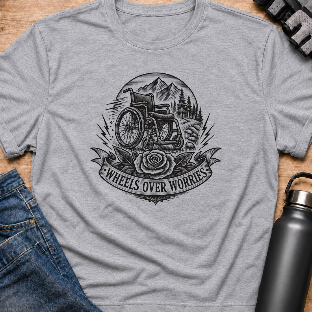 Printify T-Shirt Sport Grey / S wheels over worries T-Shirt wheels over worries T-Shirt