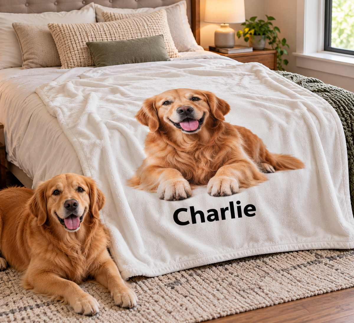Printify Home Decor White base / 50" × 60" Personalized Pet Photo Throw Blanket Personalized Pet Photo Throw Blanket