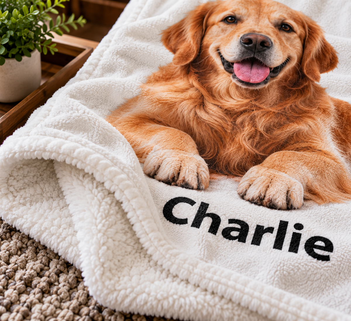 Printify Home Decor White base / 50" × 60" Personalized Pet Photo Throw Blanket Personalized Pet Photo Throw Blanket