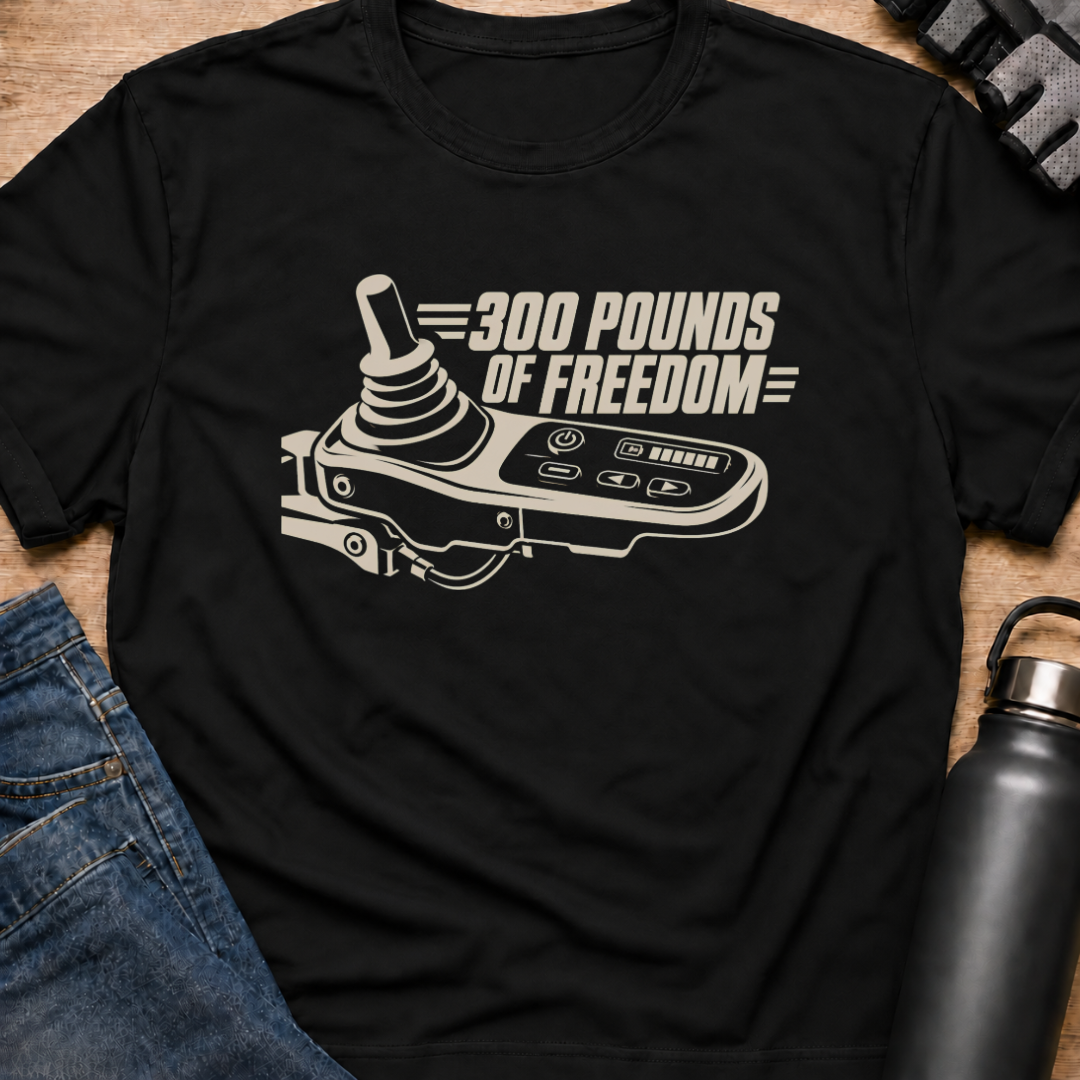 Printify T-Shirt Black / S 300 lbs Of  Freedom T-Shirt 300 lbs Of  Freedom T-Shirt