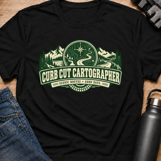 Printify T-Shirt Black / S Currb Cut Cartograper T-Shirt Currb Cut Cartograper T-Shirt