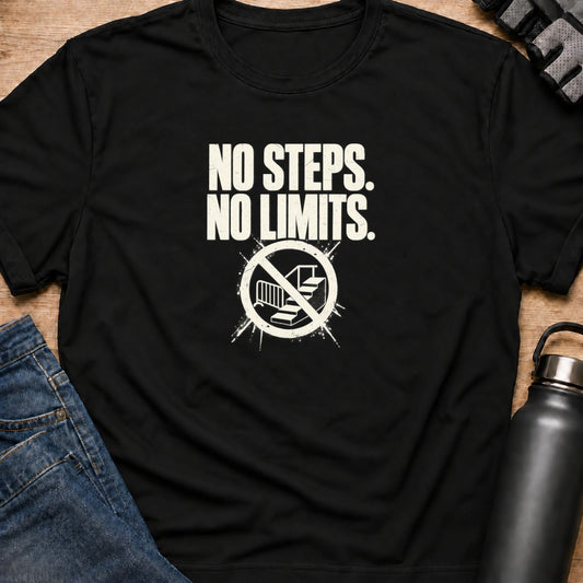 Printify T-Shirt Black / S No Steps No Limits  T-Shirt No Steps No Limits  T-Shirt