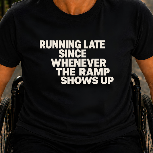 Printify T-Shirt Black / S Running Late T-Shirt Running Late T-Shirt