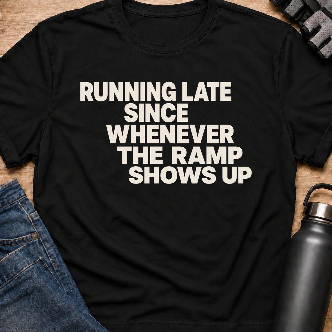 Printify T-Shirt Black / S Running Late T-Shirt Running Late T-Shirt
