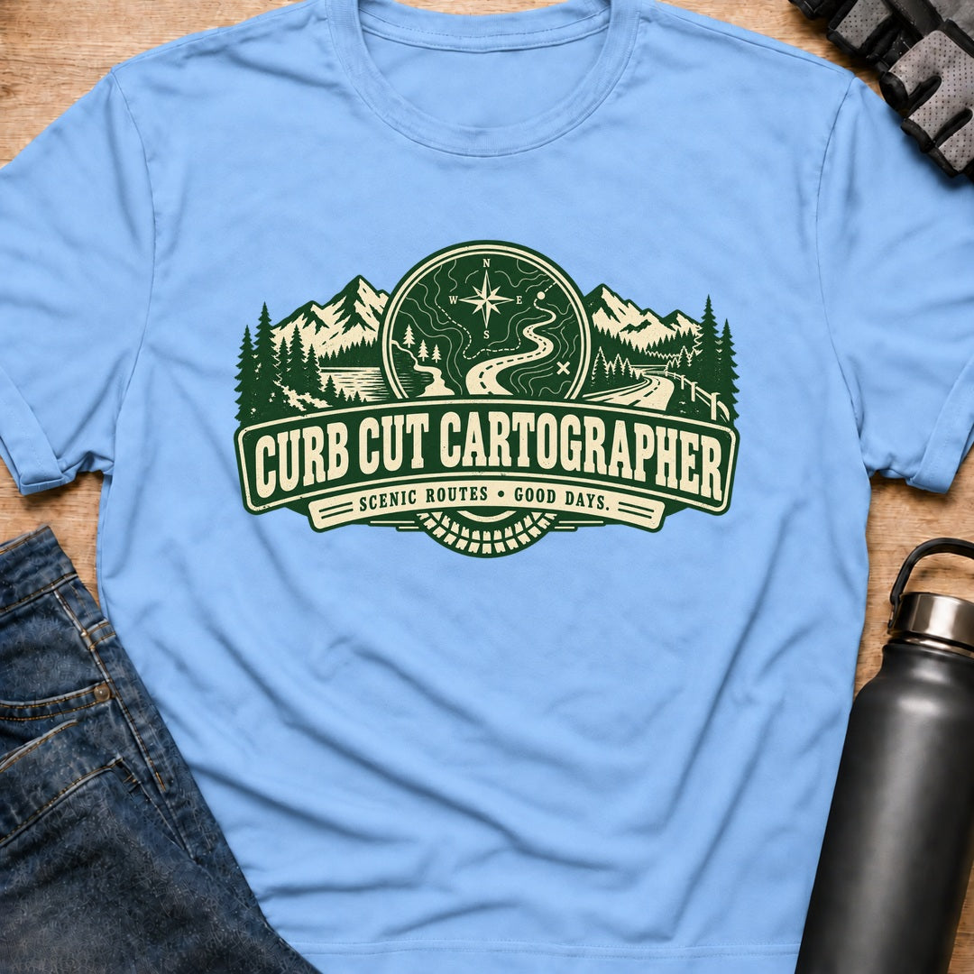 Printify T-Shirt Light Blue / S Currb Cut Cartograper T-Shirt Currb Cut Cartograper T-Shirt