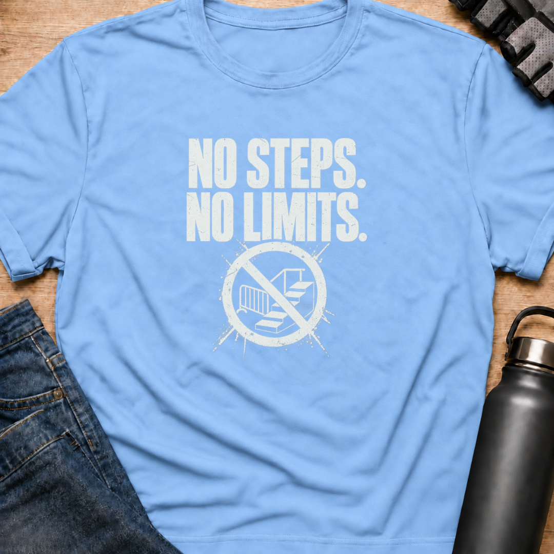 Printify T-Shirt Light Blue / S No Steps No Limits  T-Shirt No Steps No Limits  T-Shirt