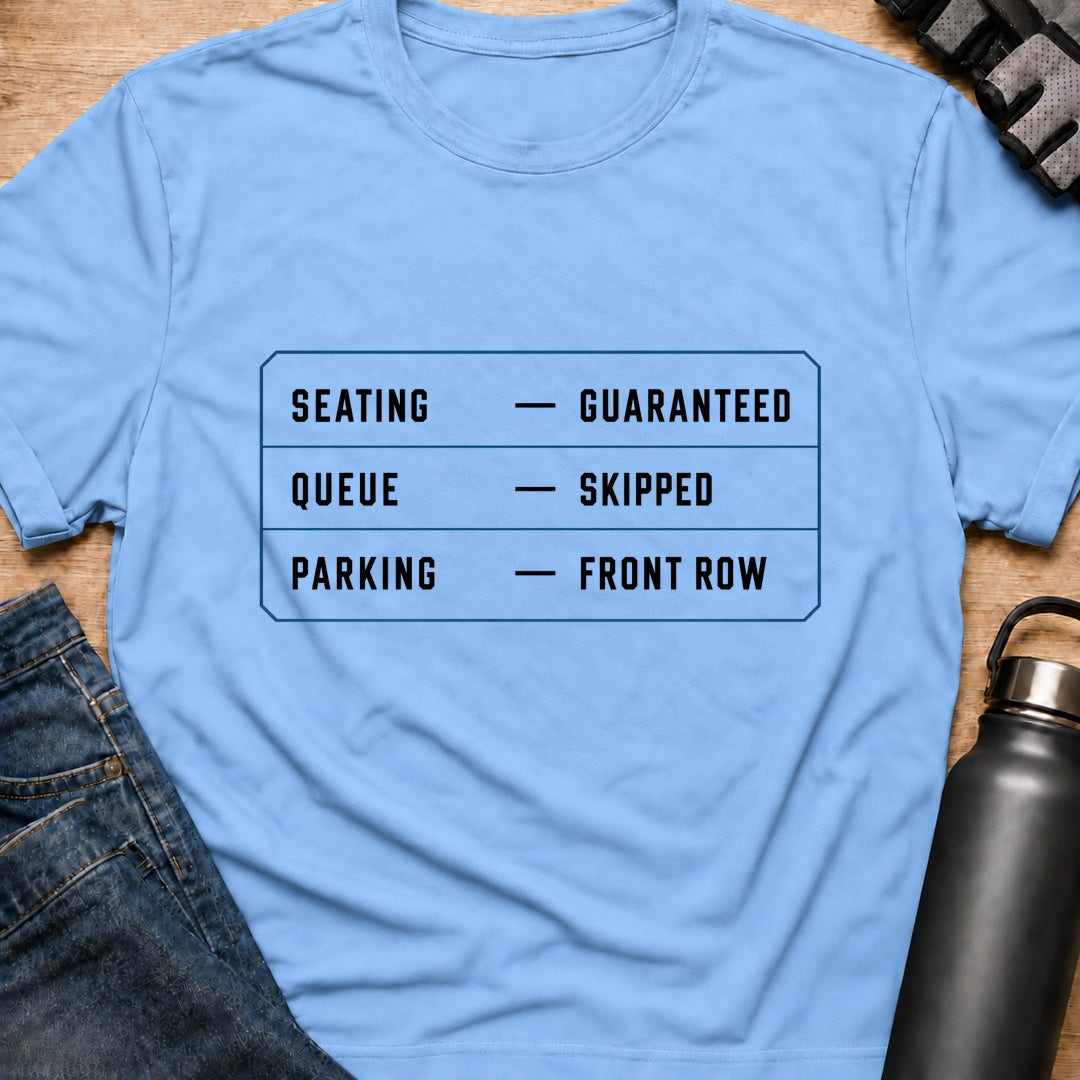 Printify T-Shirt Light Blue / S Parking Front Row T-Shirt Parking Front Row T-Shirt