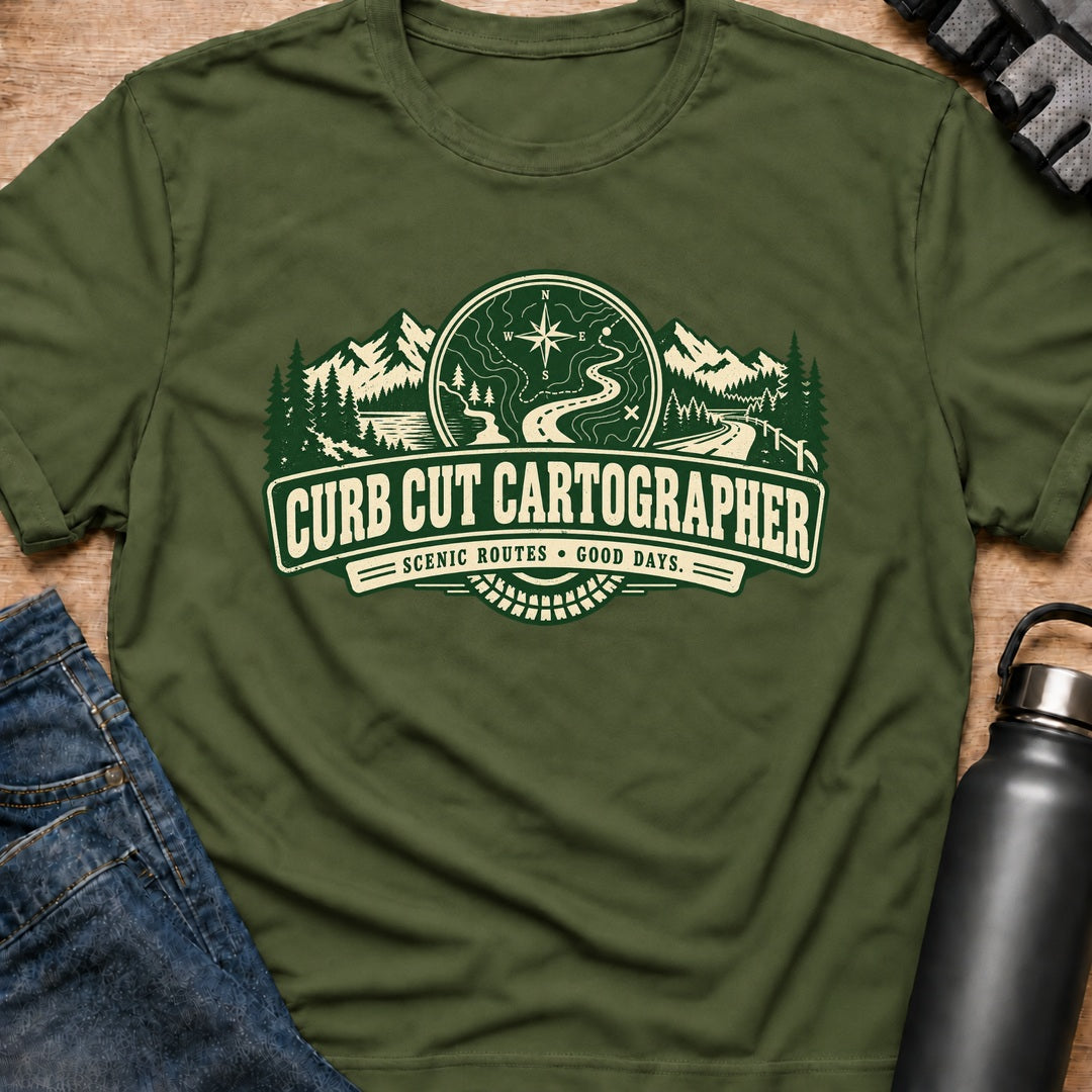 Printify T-Shirt Military Green / S Currb Cut Cartograper T-Shirt Currb Cut Cartograper T-Shirt