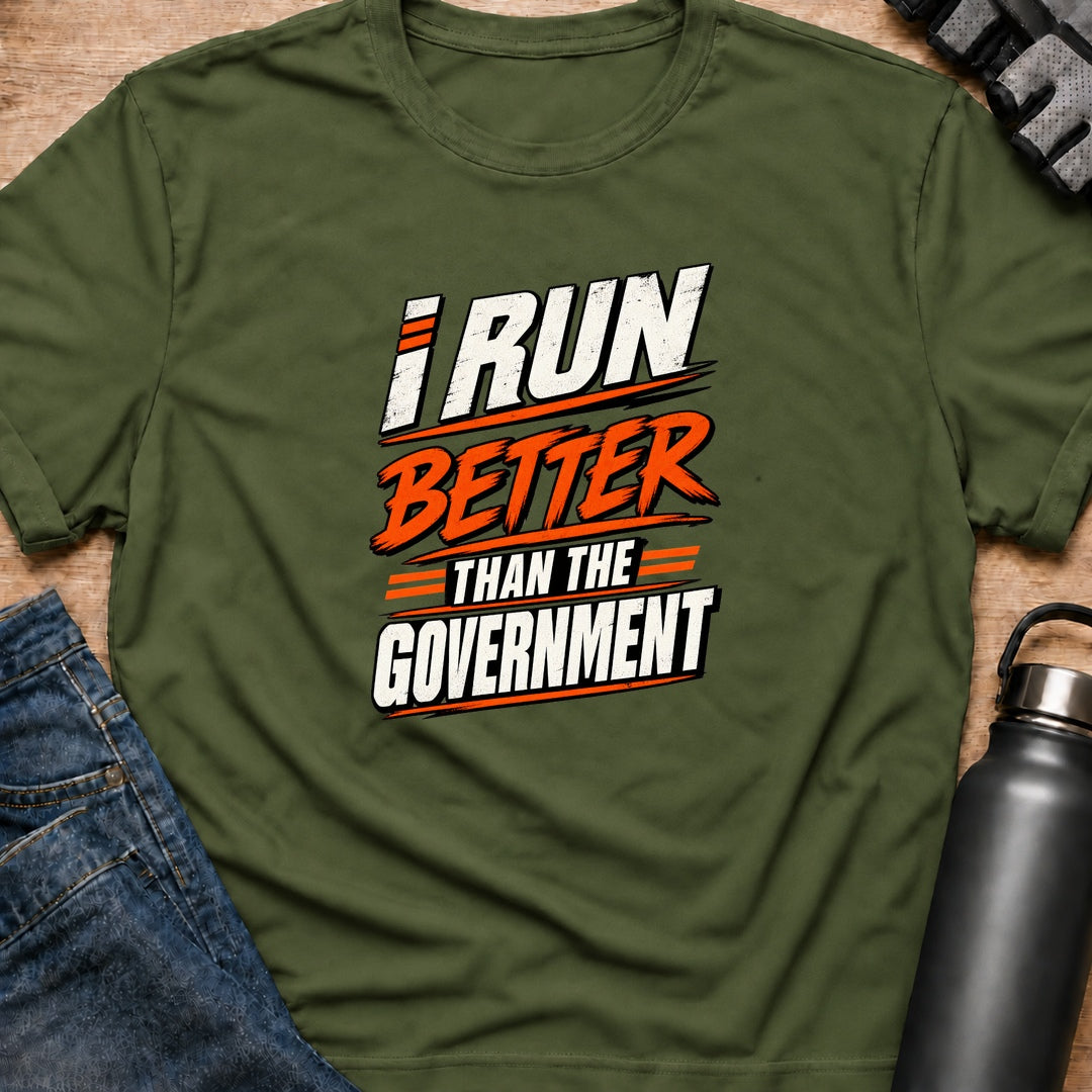 Printify T-Shirt Military Green / S I Run T-Shirt I Run T-Shirt
