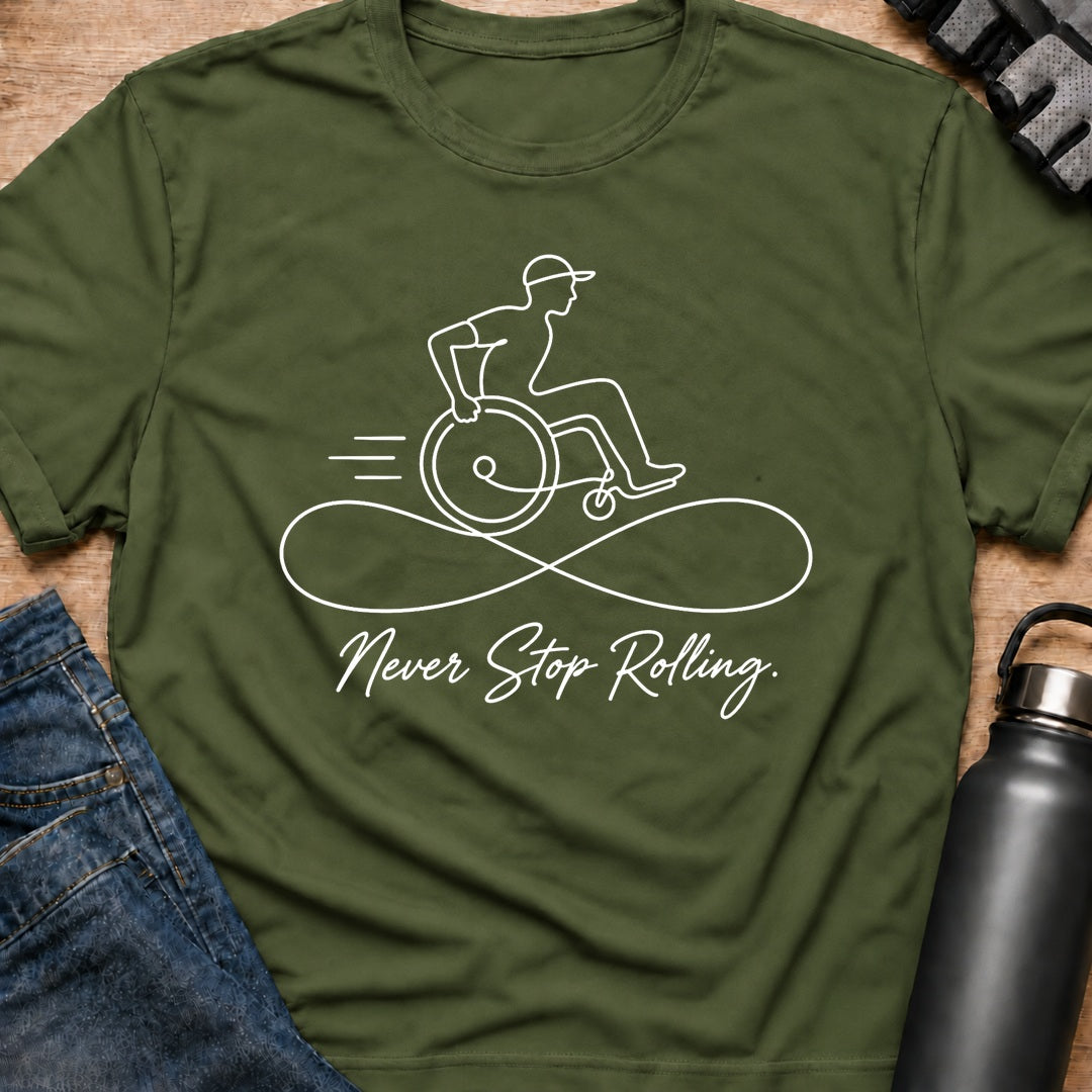 Printify T-Shirt Military Green / S Keep Rolling T-Shirt Keep Rolling T-Shirt