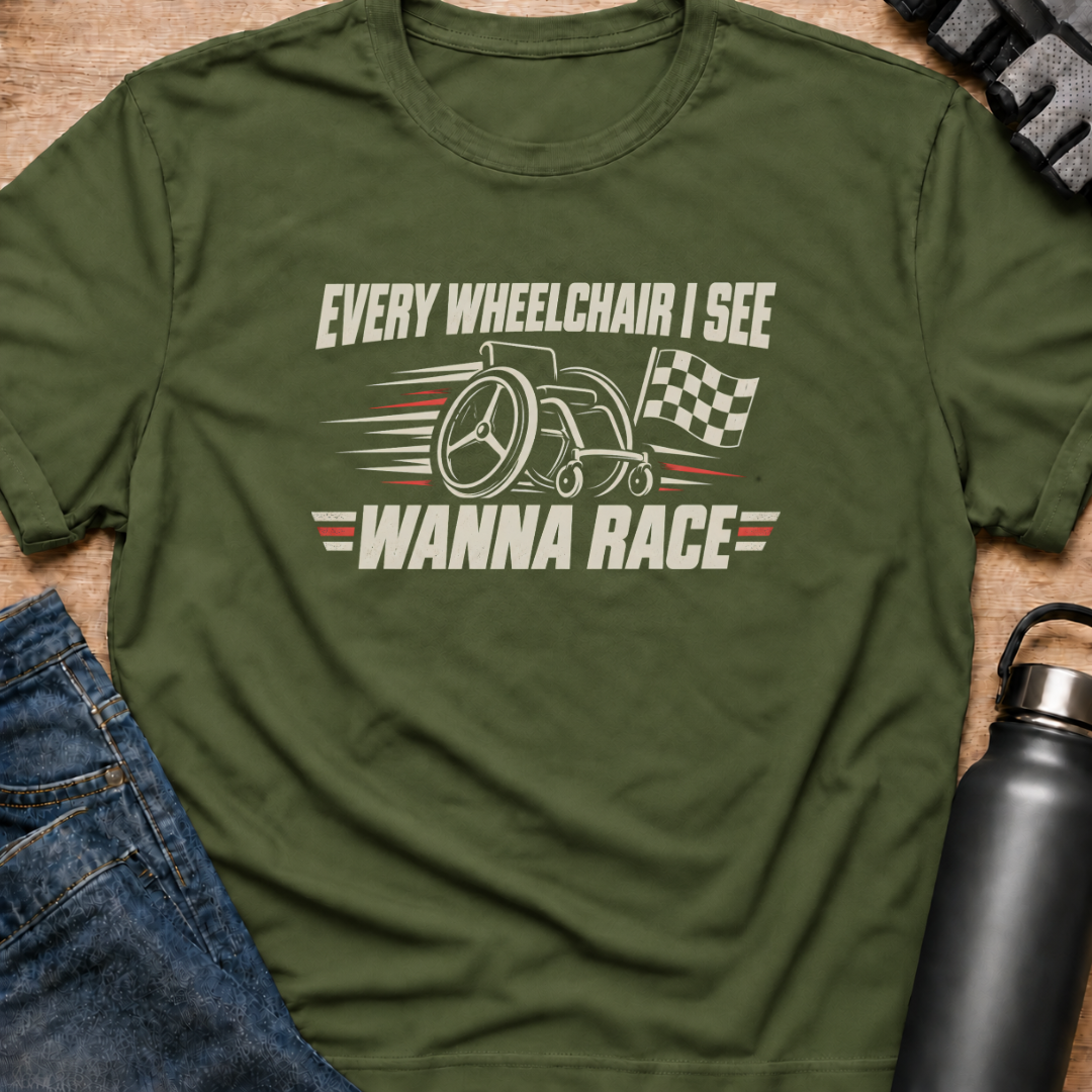Printify T-Shirt Military Green / S Lets Race T-Shirt Lets Race T-Shirt