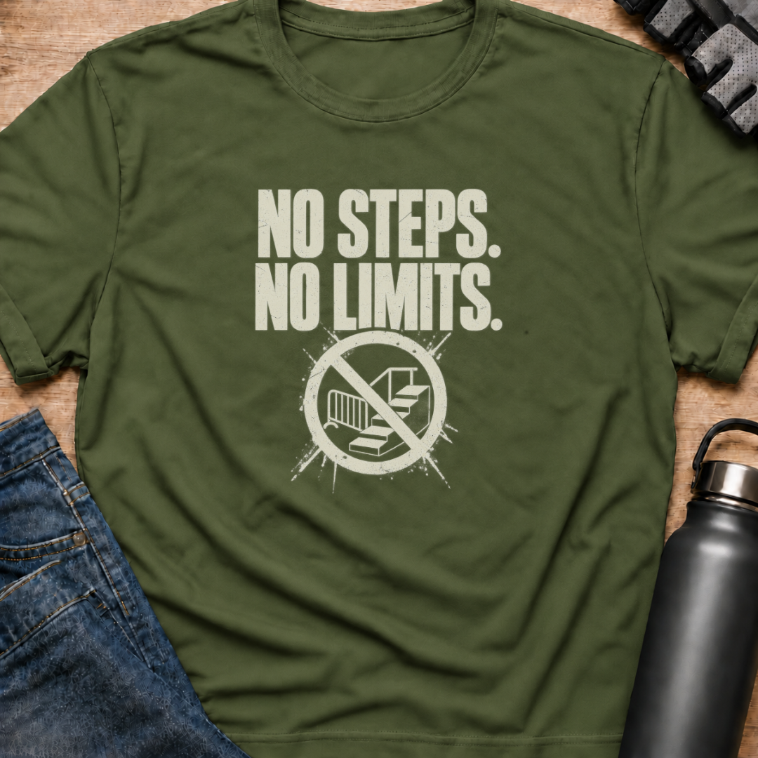Printify T-Shirt Military Green / S No Steps No Limits  T-Shirt No Steps No Limits  T-Shirt