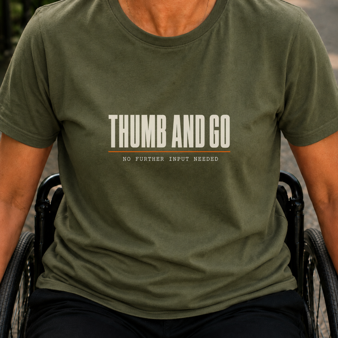 Printify T-Shirt Military Green / S Thumb & Go T-Shirt Thumb & Go T-Shirt