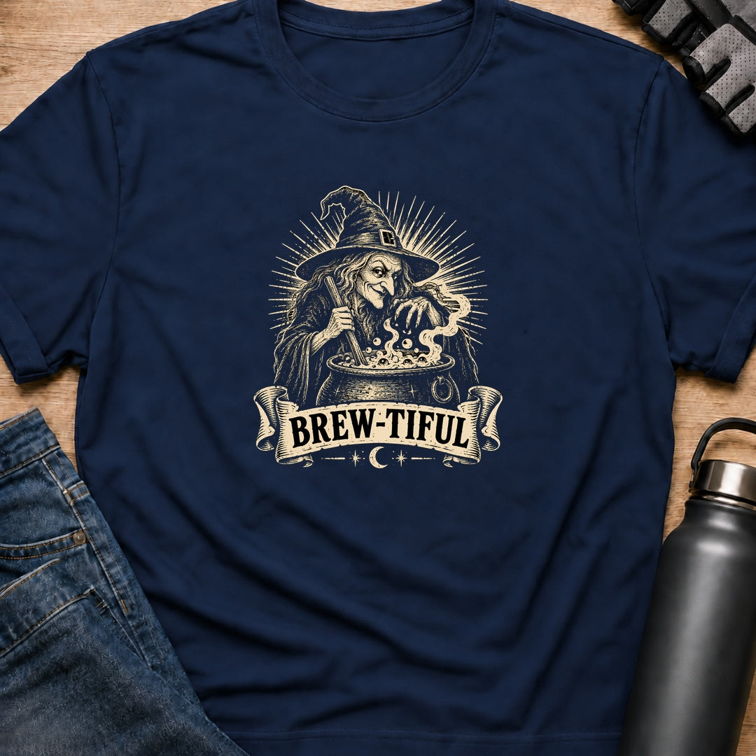 Printify T-Shirt Navy / S Brew tiful T-Shirt Brew tiful T-Shirt