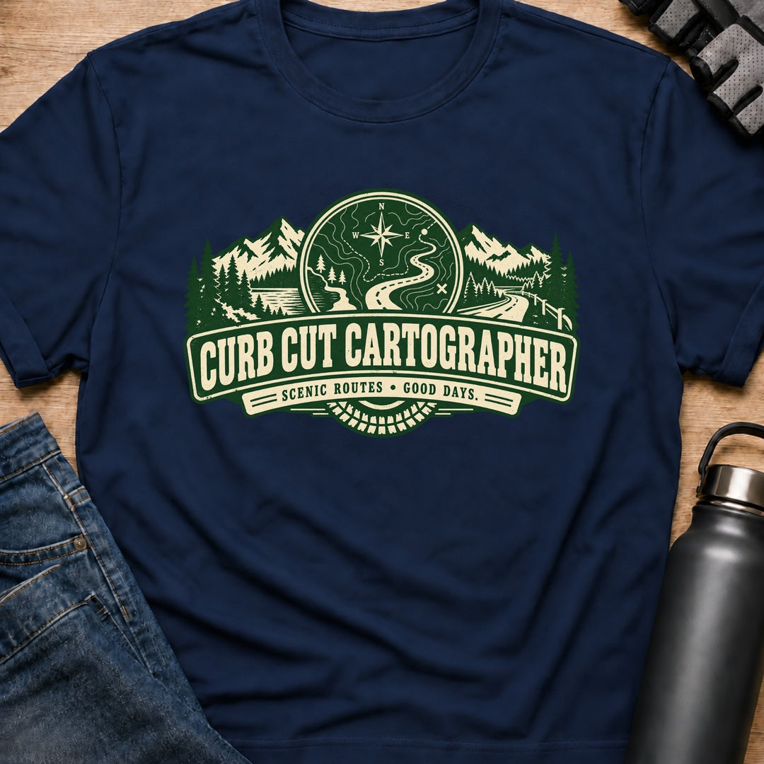 Printify T-Shirt Navy / S Currb Cut Cartograper T-Shirt Currb Cut Cartograper T-Shirt