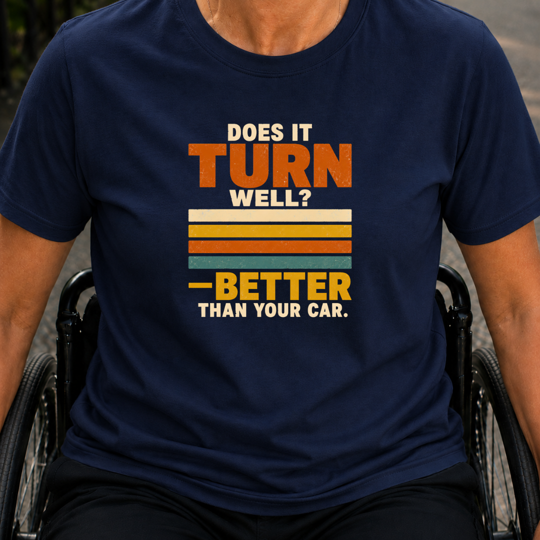 Printify T-Shirt Navy / S Does It Turn Well T-Shirt Does It Turn Well T-Shirt