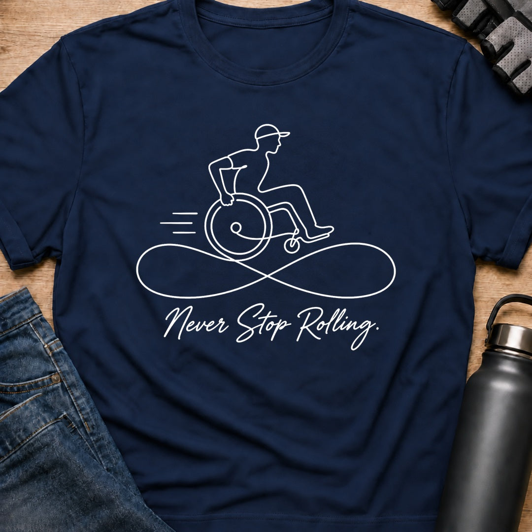 Printify T-Shirt Navy / S Keep Rolling T-Shirt Keep Rolling T-Shirt