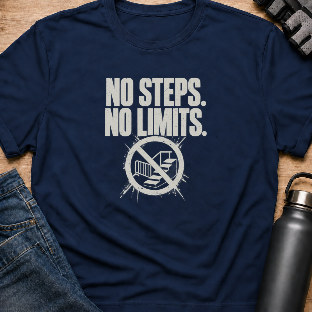 Printify T-Shirt Navy / S No Steps No Limits  T-Shirt No Steps No Limits  T-Shirt