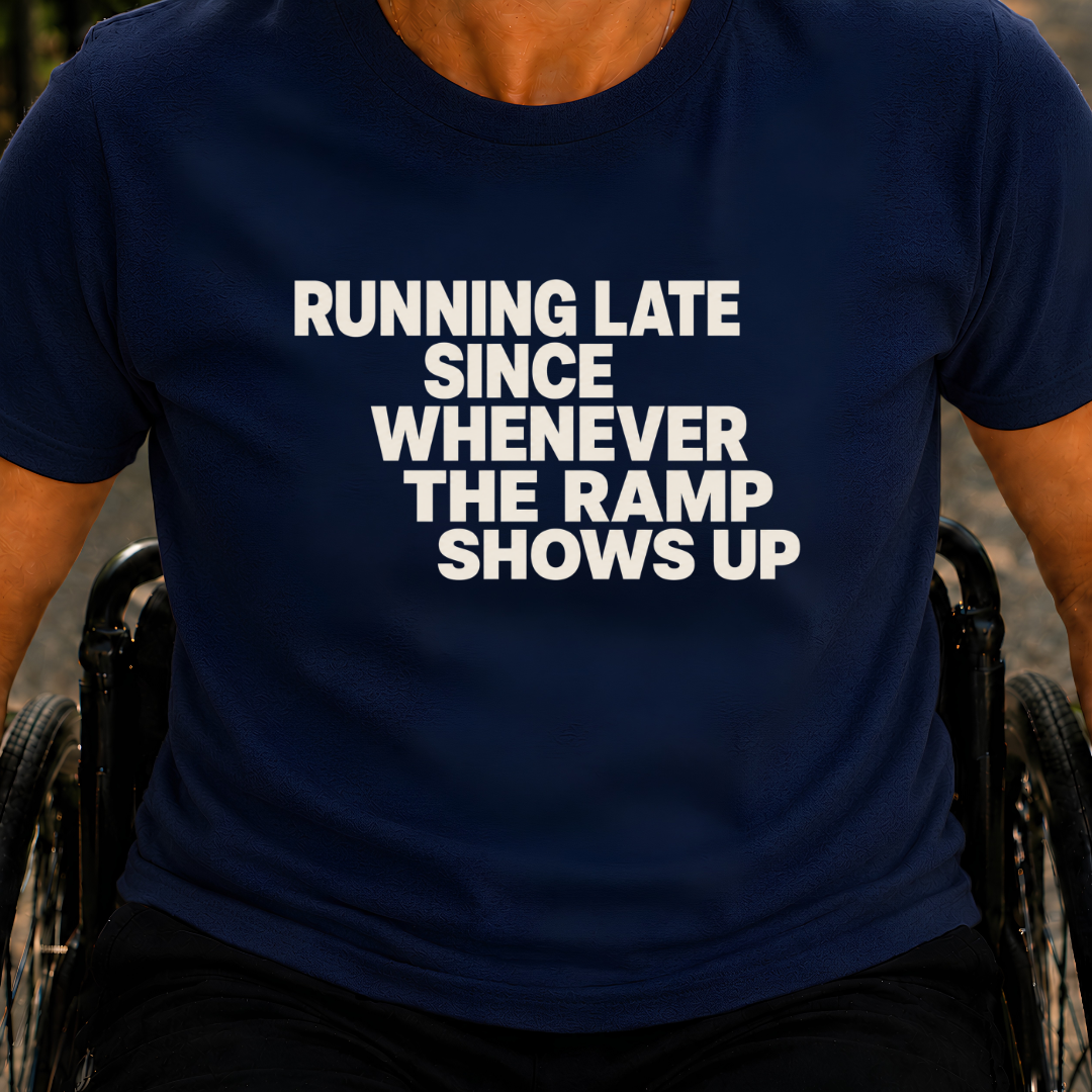 Printify T-Shirt Navy / S Running Late T-Shirt Running Late T-Shirt