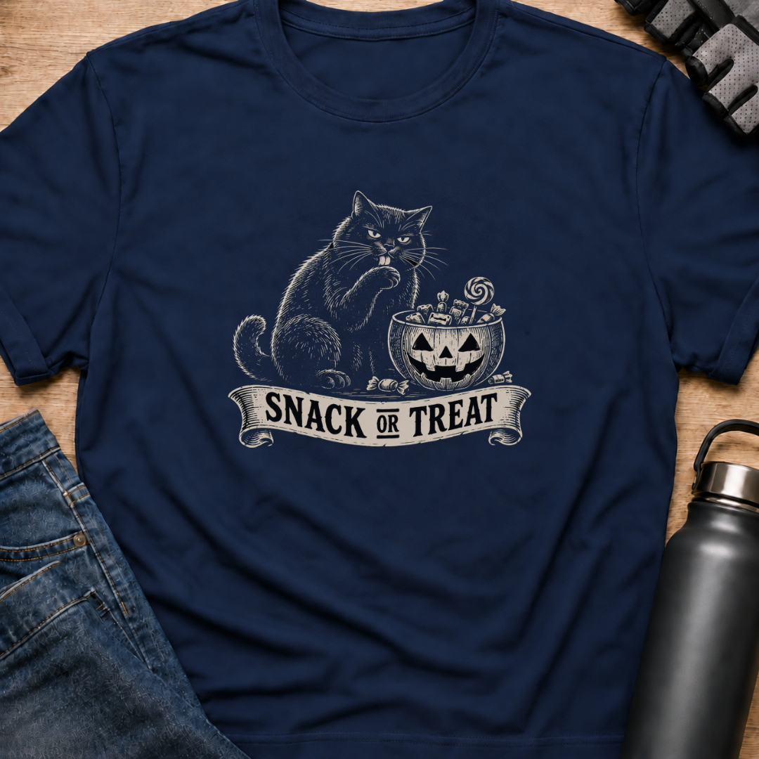 Printify T-Shirt Navy / S Snack or Treat T-Shirt Snack or Treat T-Shirt