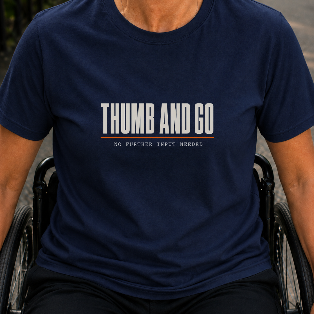 Printify T-Shirt Navy / S Thumb & Go T-Shirt Thumb & Go T-Shirt