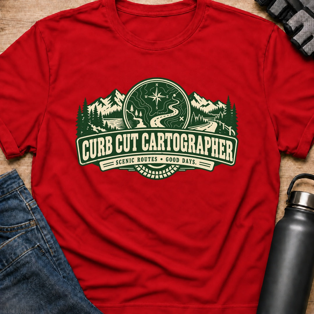 Printify T-Shirt Red / S Currb Cut Cartograper T-Shirt Currb Cut Cartograper T-Shirt