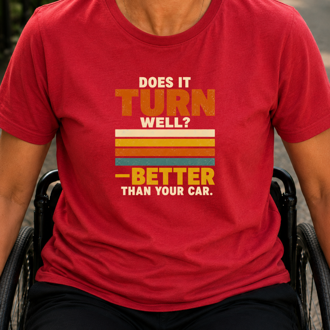 Printify T-Shirt Red / S Does It Turn Well T-Shirt Does It Turn Well T-Shirt