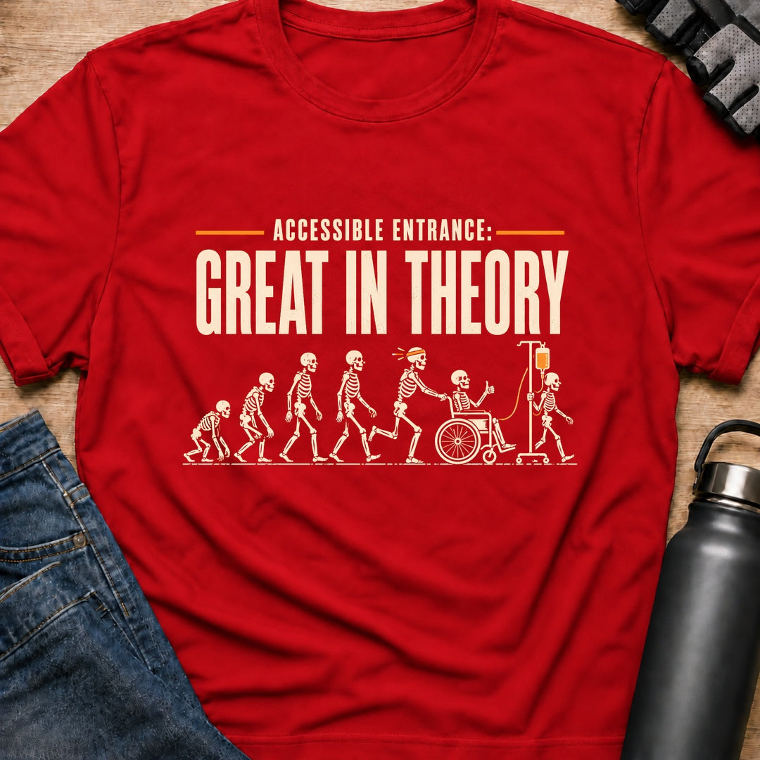 Printify T-Shirt Red / S Great In Theory T-Shirt Great In Theory T-Shirt