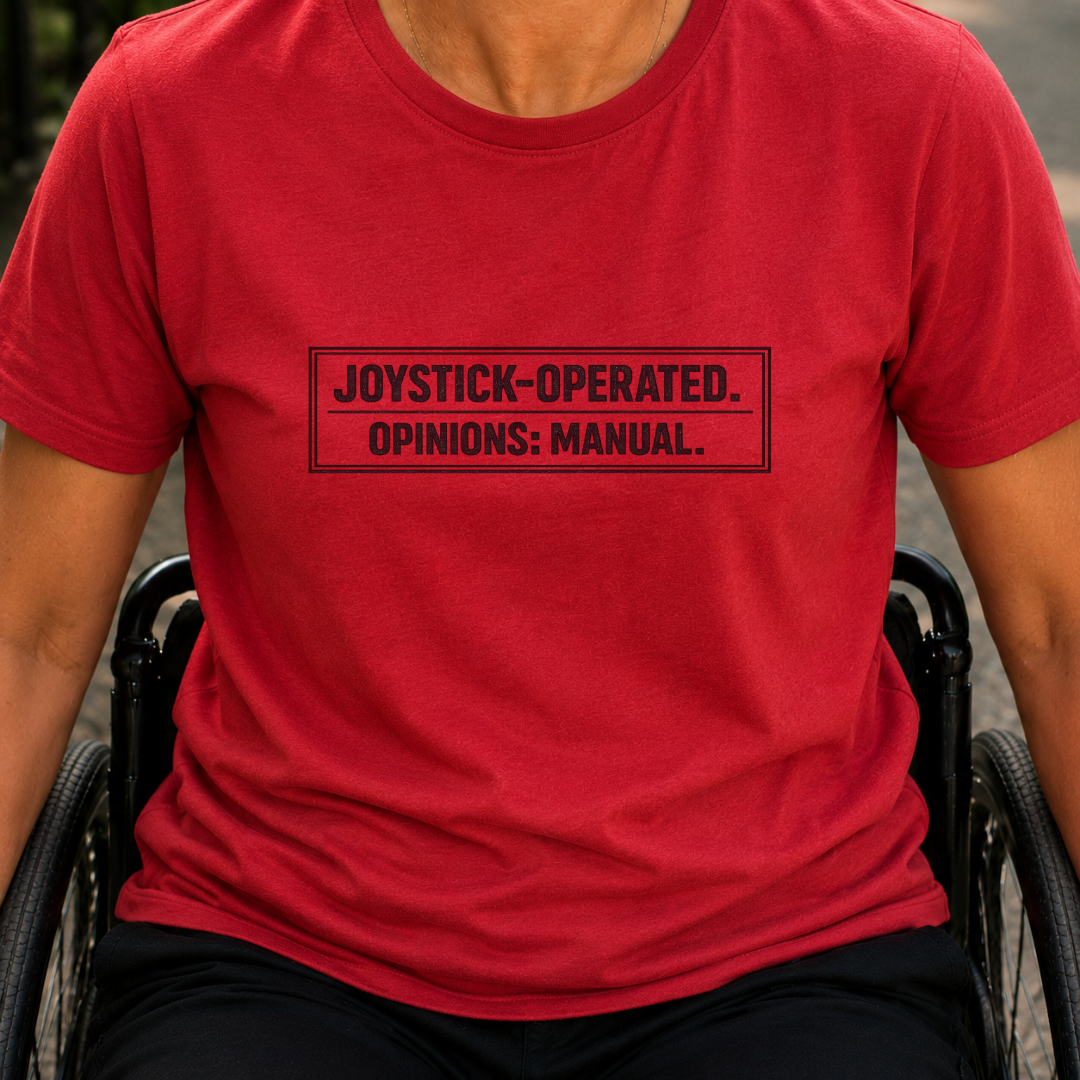 Printify T-Shirt Red / S Joystick Operated T-Shirt Joystick Operated T-Shirt