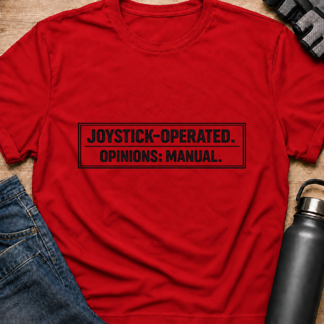Printify T-Shirt Red / S Joystick Operated T-Shirt Joystick Operated T-Shirt