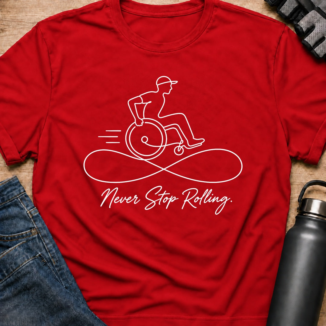 Printify T-Shirt Red / S Keep Rolling T-Shirt Keep Rolling T-Shirt