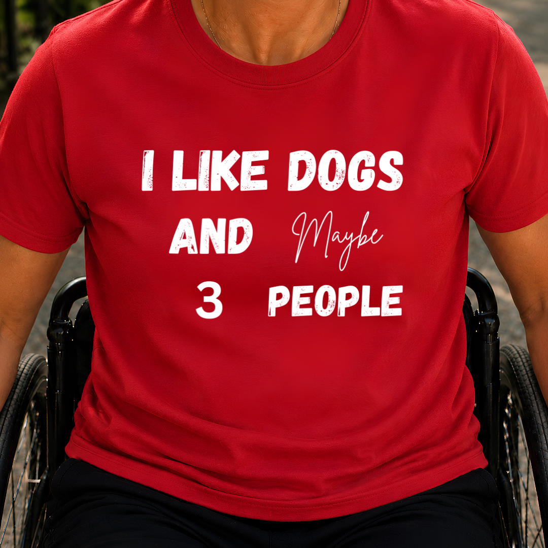 Printify T-Shirt Red / S Maybe 3 People T-Shirt Maybe 3 People T-Shirt