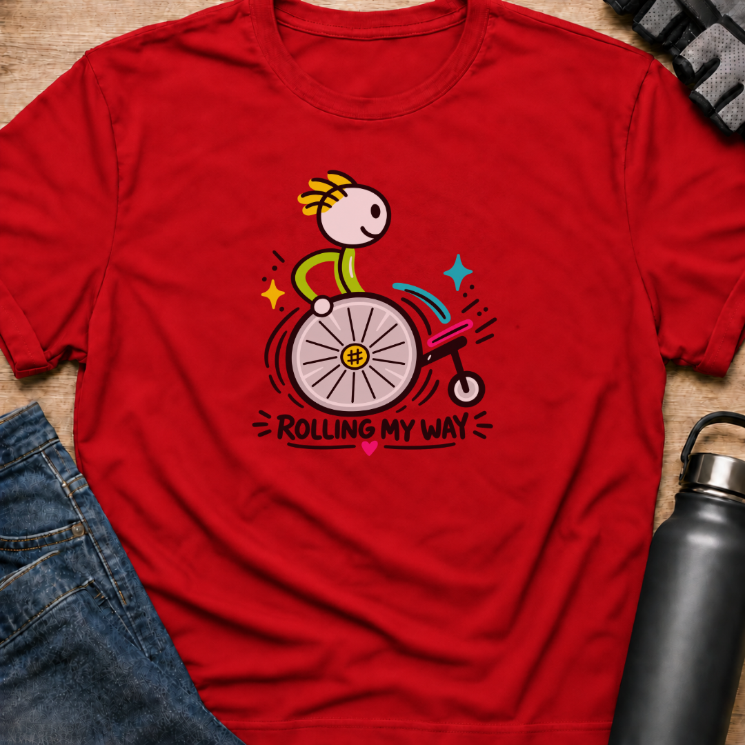 Printify T-Shirt Red / S Rolling My Way T-Shirt Rolling My Way T-Shirt