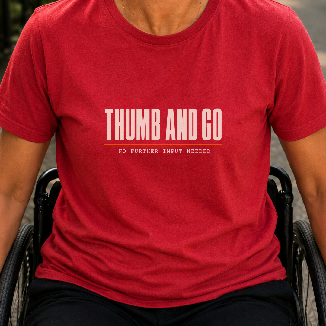 Printify T-Shirt Red / S Thumb & Go T-Shirt Thumb & Go T-Shirt
