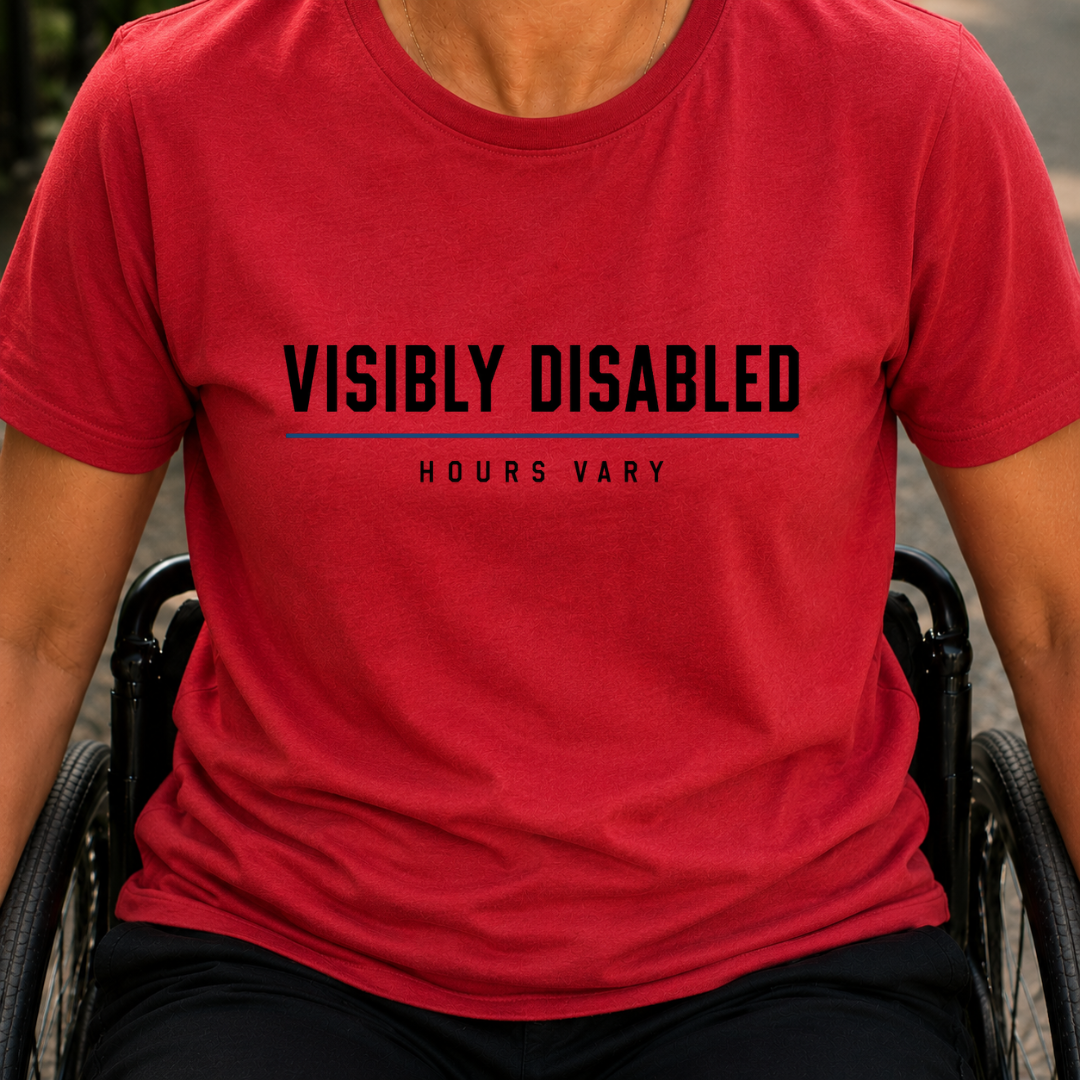Printify T-Shirt Red / S Visibly Disabled T-Shirt Visibly Disabled T-Shirt