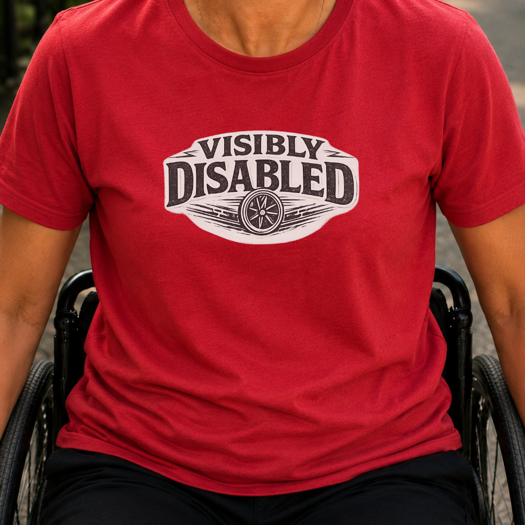 Printify T-Shirt Red / S Visibly Disabled T-Shirt Visibly Disabled T-Shirt