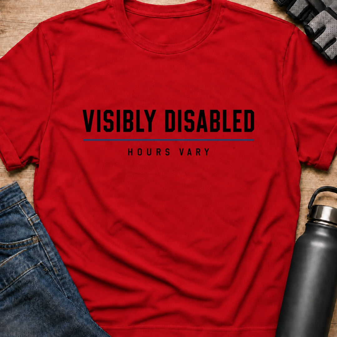 Printify T-Shirt Red / S Visibly Disabled T-Shirt Visibly Disabled T-Shirt