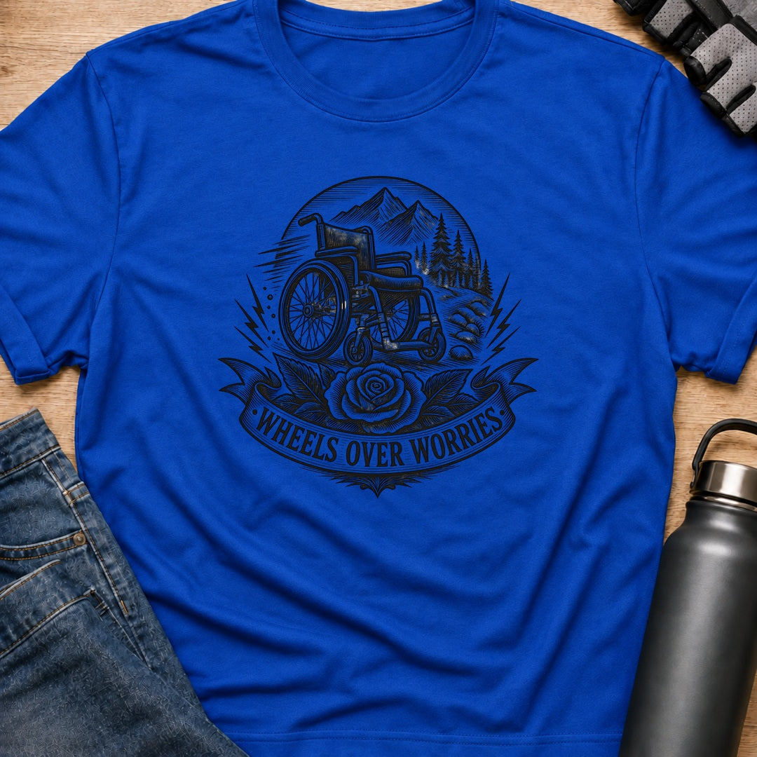 Printify T-Shirt Royal / S wheels over worries T-Shirt wheels over worries T-Shirt