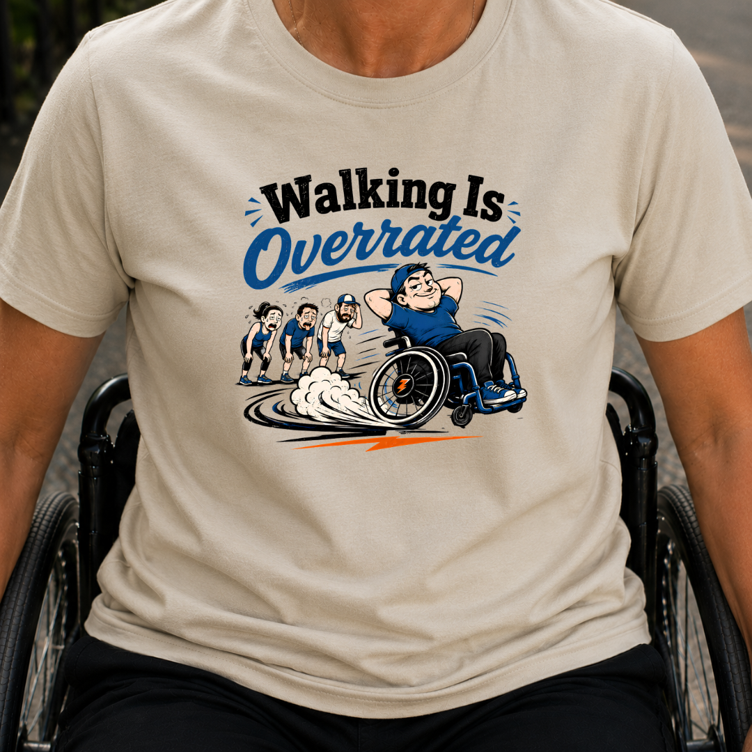 Printify T-Shirt Sand / S Walking Is Overrated T-Shirt Walking Is Overrated T-Shirt