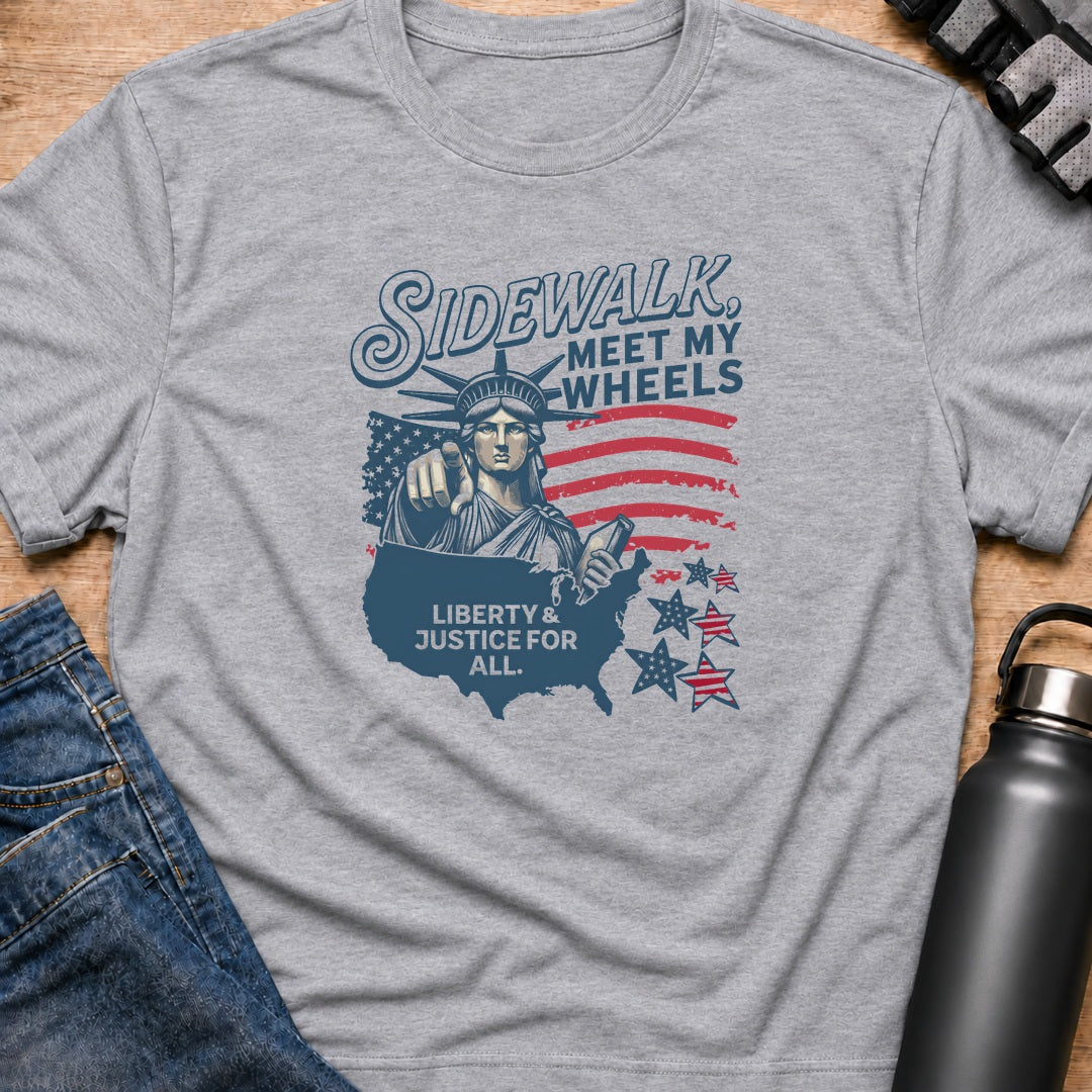 Printify T-Shirt Sport Grey / S sidewalk meet my wheels T-Shirt sidewalk meet my wheels T-Shirt